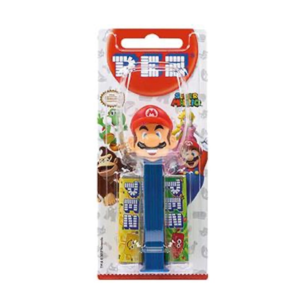 6PK Pez Fruit Flavoured Candy Dispenser Super Mario Edition 17g Assorted