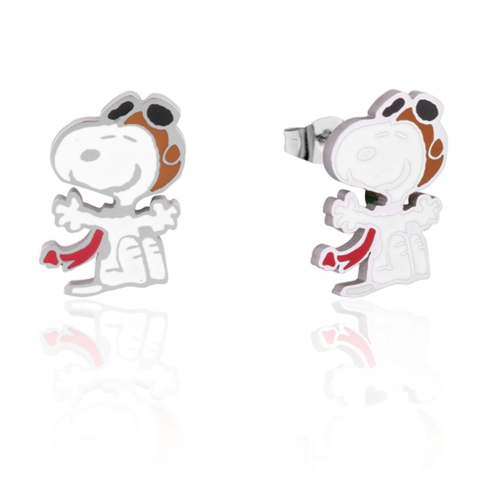 Couture Kingdom Peanuts Snoopy Flying Ace Stud Earrings Jewellery Silver