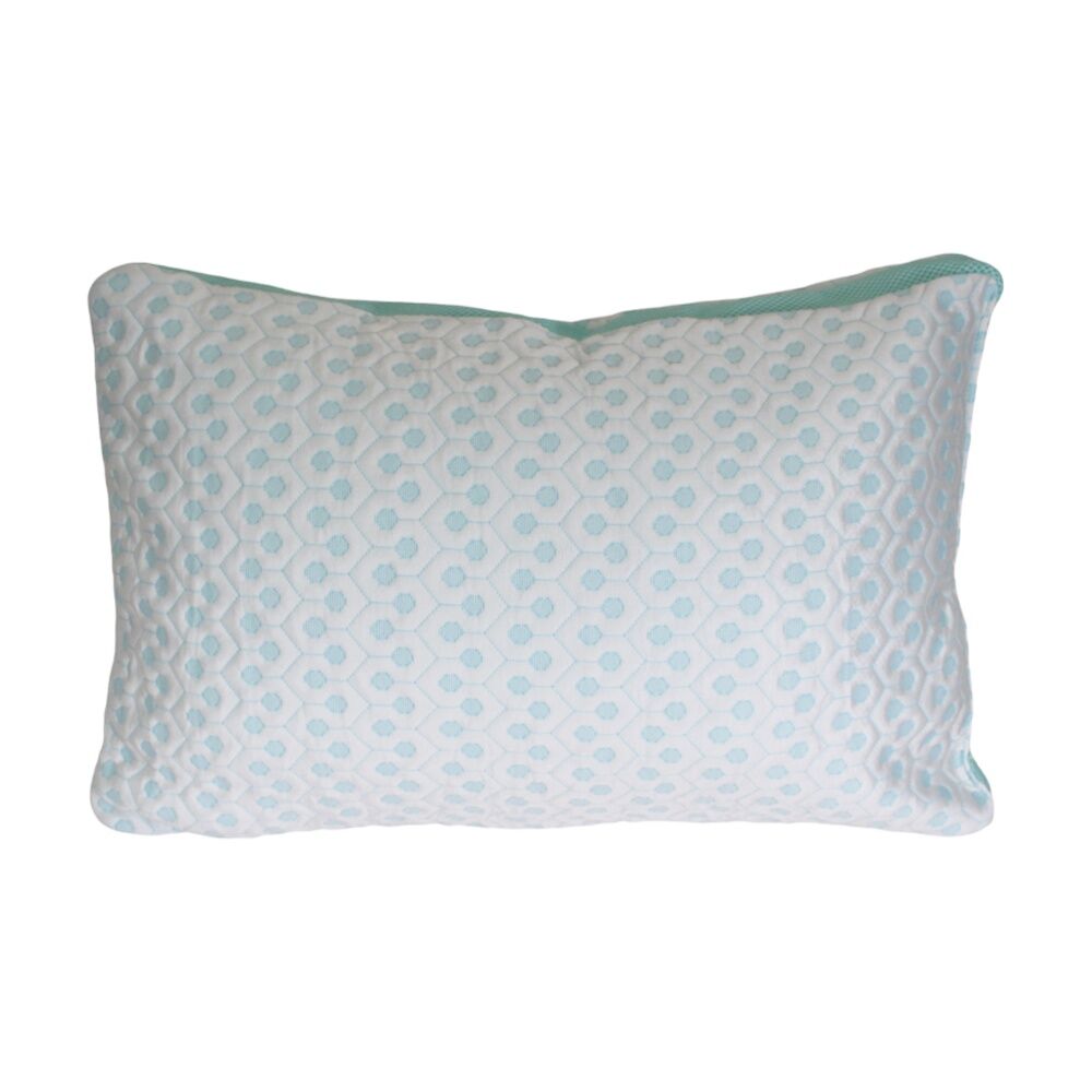 Odyssey Living Cool Touch Crumbed Memory Foam Pillow White/Blue Standard