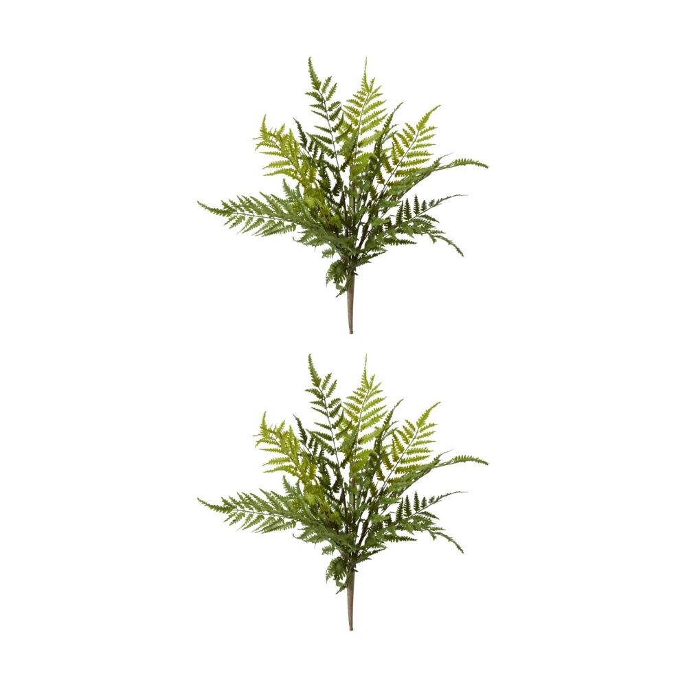 2PK E Style Fern Chain Outdoor Plastic Wire Plant Green 36x36x46cm