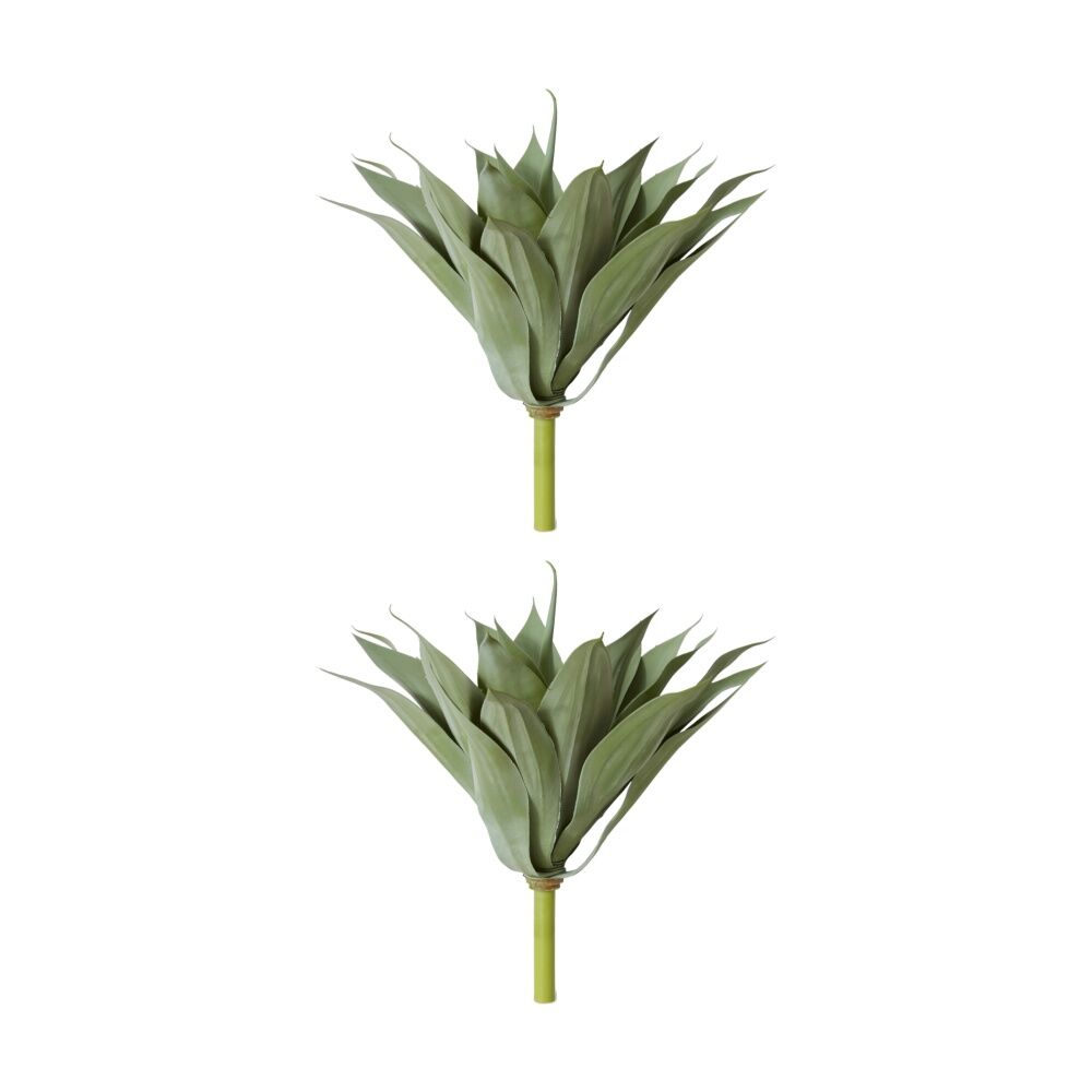 2PK E Style Agave Artificial Plant Stem Plastic Wire Grey Green 55x55x52cm
