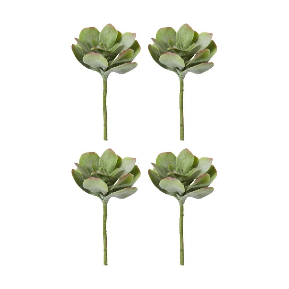 4PK E Style Flapjack Succulent Stem Artificial Plant Wire Green Red 23x23x38cm