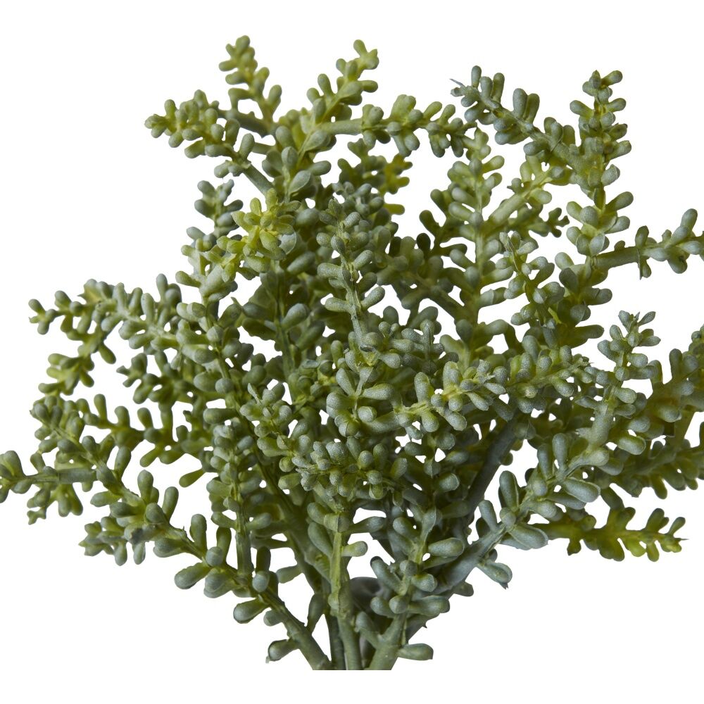 3PK E Style Senecio Stem Artificial Plant Plastic Wire Green 12x12x19cm