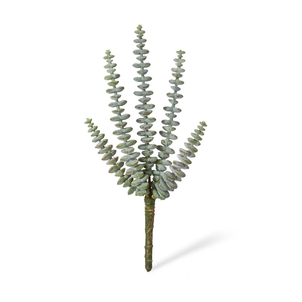 6PK E Style String Of Buttons Sedum Stem Artificial Succulent Plastic Wire Grey