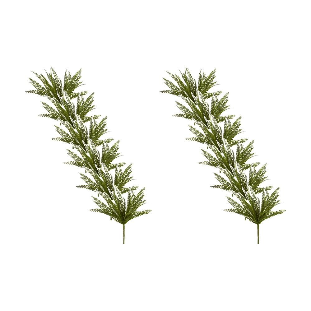 12PK E Style Fern Lemon Button Artificial Plant Stem Plastic Green 38x38x33cm