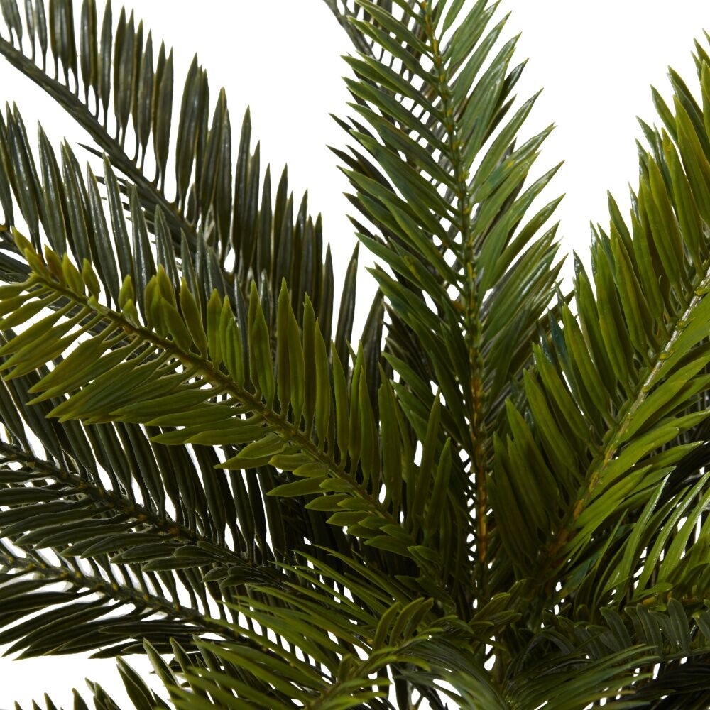 2PK E Style Cycas Bush Plastic Fabric Wire Artificial Plant Green 43cm