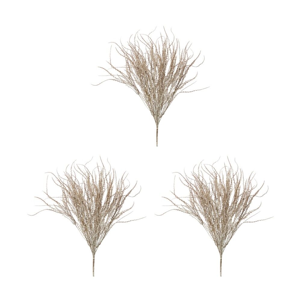 3PK E Style Wheat Grass Bush Artificial Plant Natural Plastic Wire 60cm