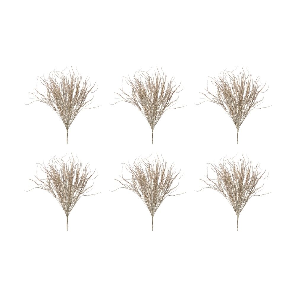 6PK E Style Wheat Grass Bush Artificial Plant Natural Plastic Wire 60cm