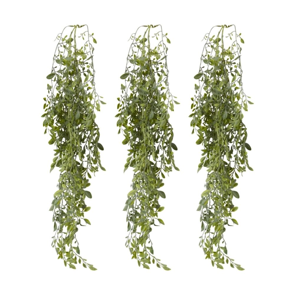 3PK E Style Lemon Beauty Hanging Vine Artificial Plant Grey Green 20x12x80cm
