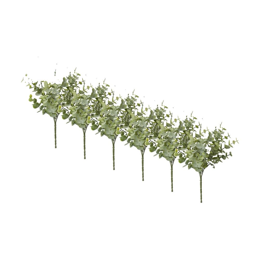 6PK E Style Eucalyptus Bush Artificial Indoor Plant Durable Green 15x15x24cm