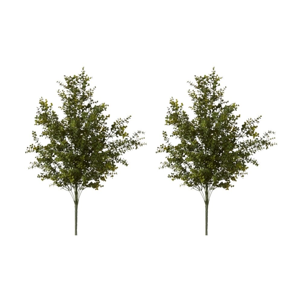 2PK E Style Hedge Bush Artificial Indoor Interior Plant Durable Green 59x53x78cm