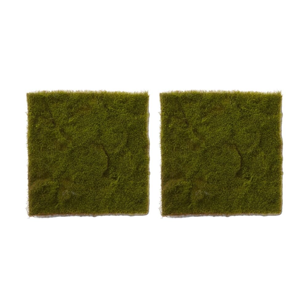2PK E Style Moss Block Indoor Outdoor Artificial Plant Decor Green 50x50x3cm