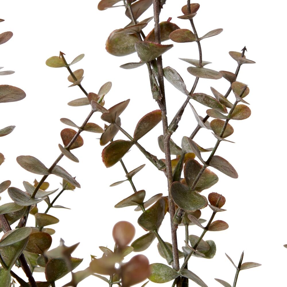 4PK E Style Eucalyptus Bush Lifelike Artificial Plant Green Burgundy 30x30x56cm