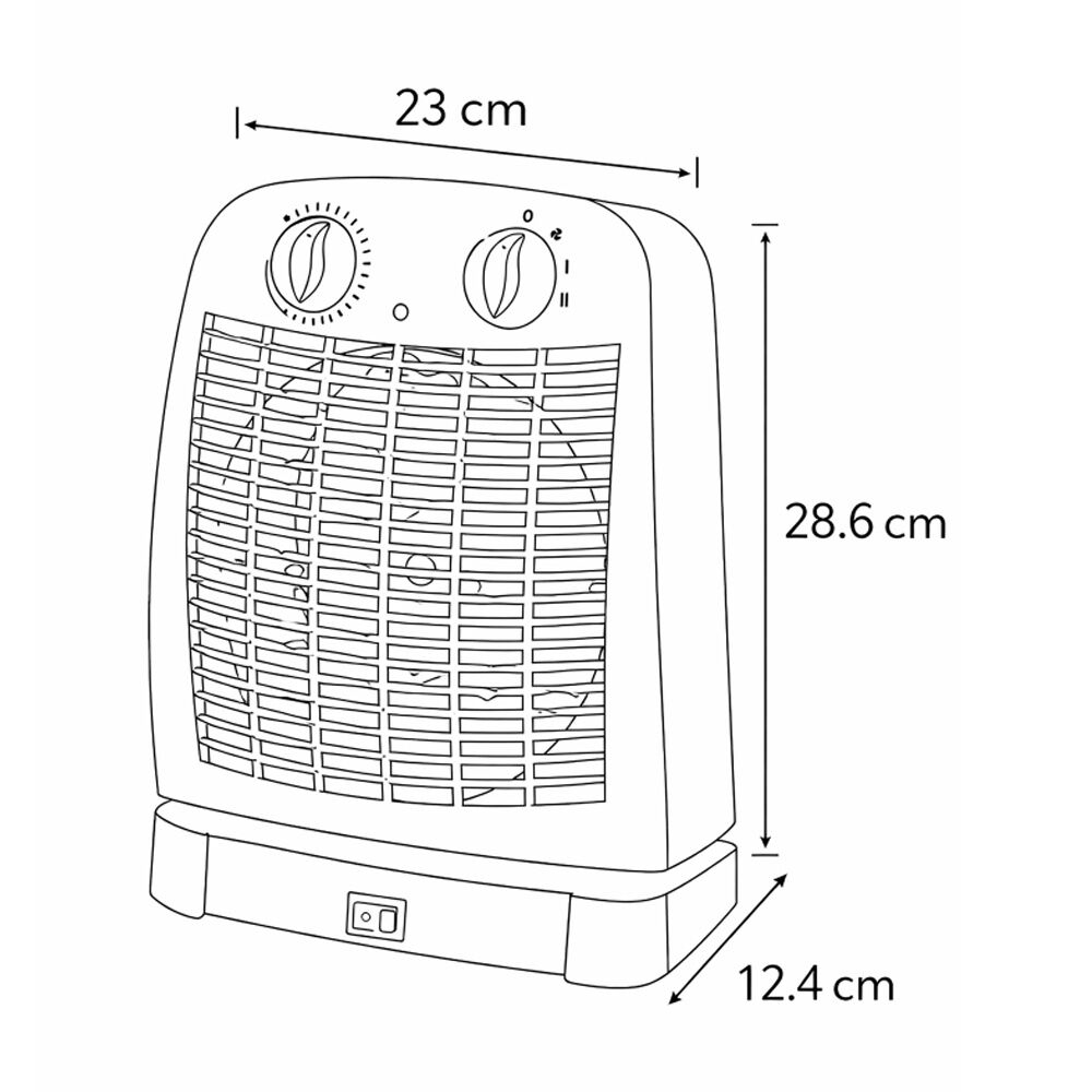 Sheffield Upright Fan Heater 2000W Oscillating W/ Thermostat Control
