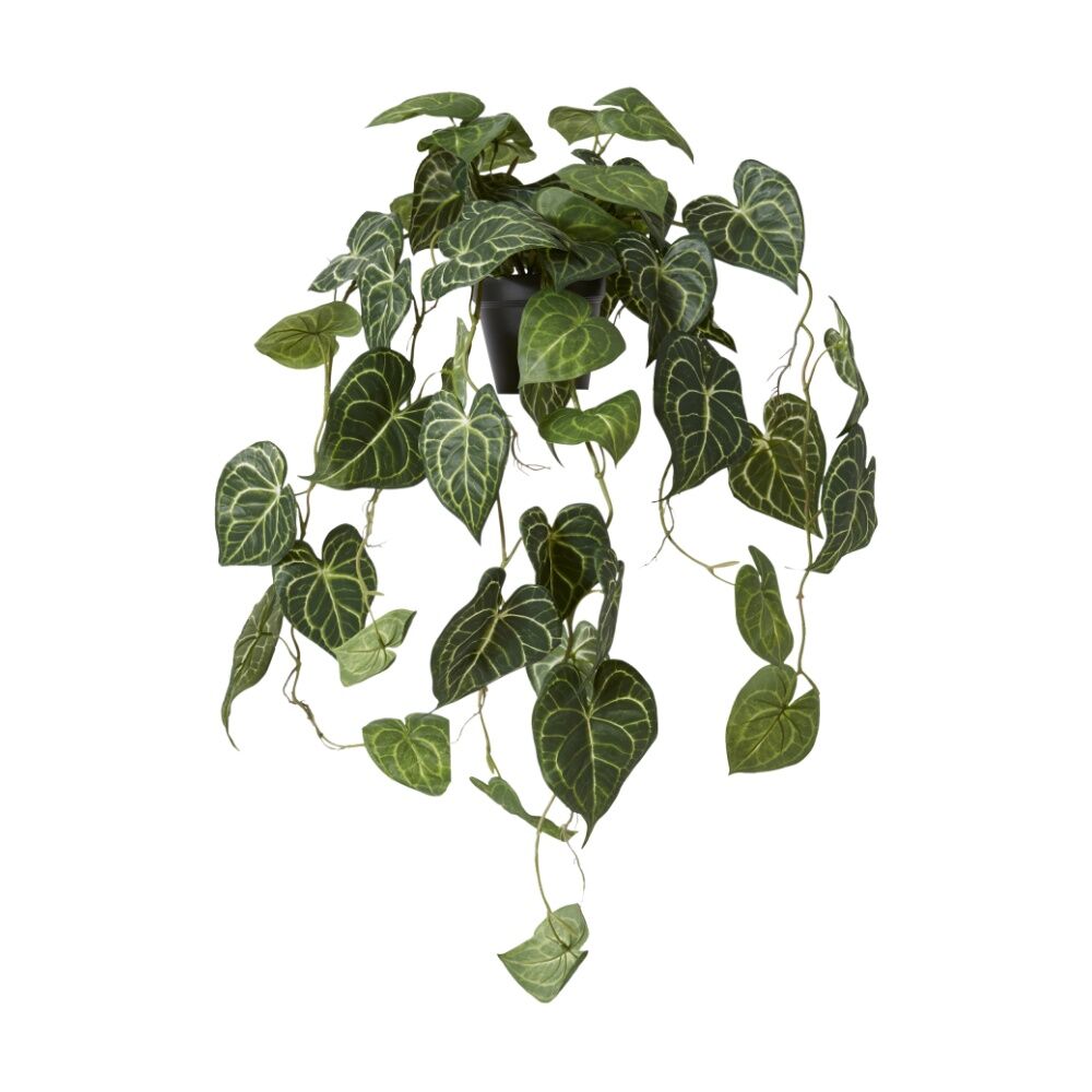 2PK E Style Anthurium Hanging Plant Potted Variegated Artificial 38x35x84cm