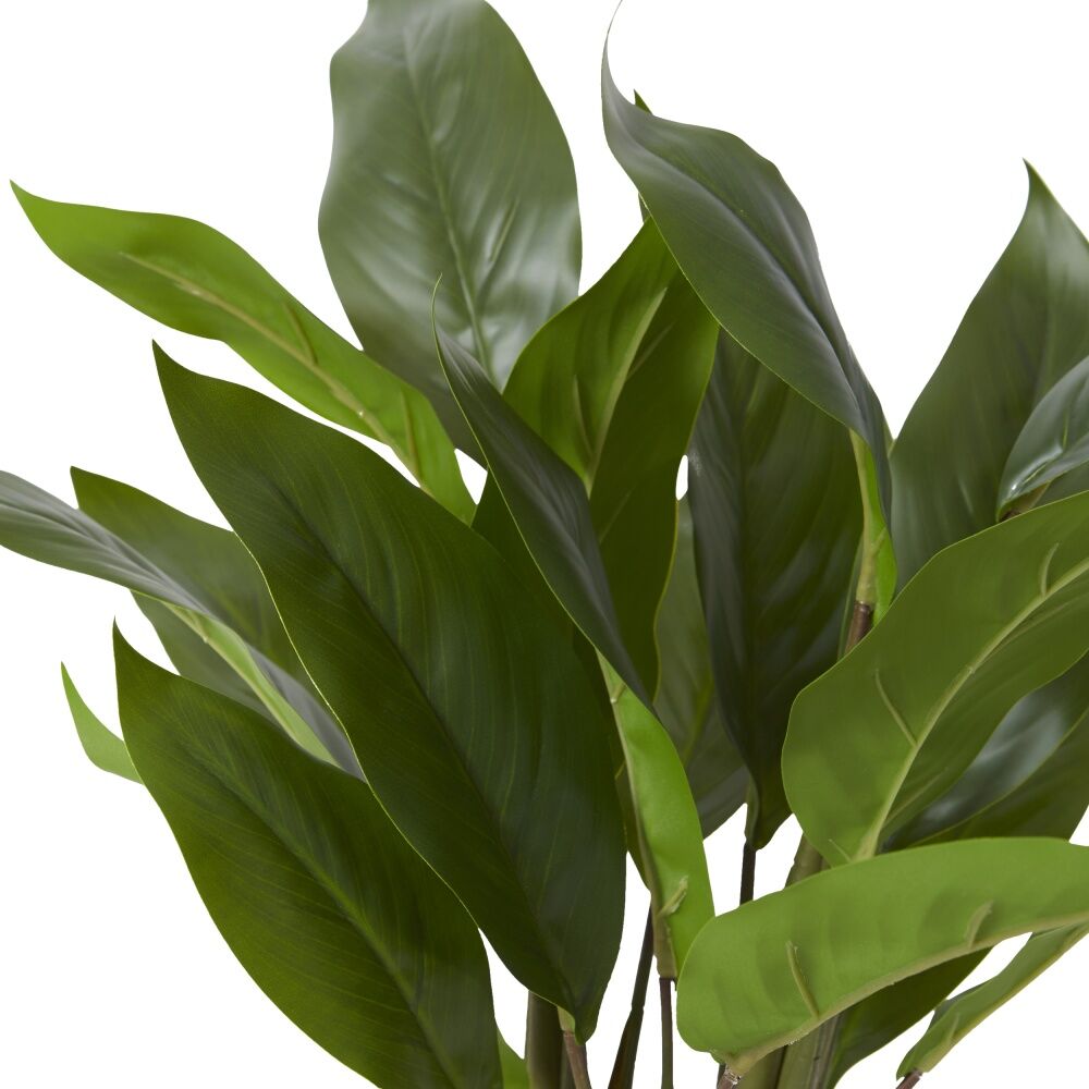 4PK E Style Lily Peace Plant Potted Plastic Fabric Wire Green 38x36x47cm