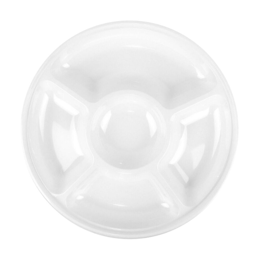 12x 2pc Partyware Round Divider Dish Set Tableware/Serveware 345mm White