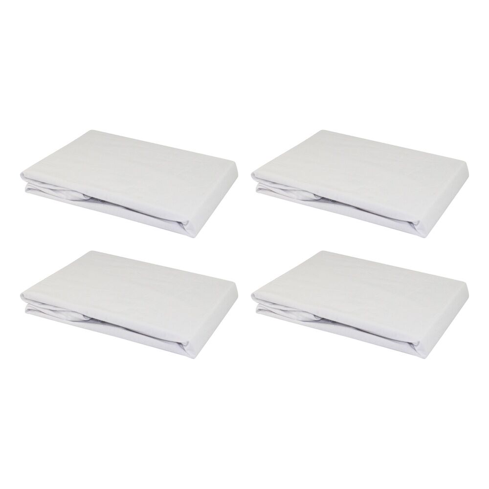 4x Odyssey Living Bamboo Pillow Protector Pillowcase 50cm x 75cm White