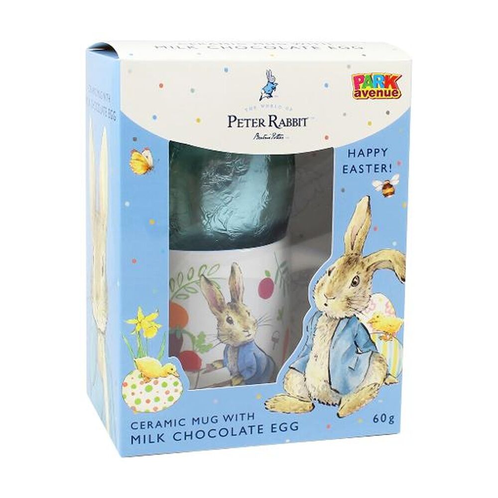 12x 2pc Park Avenue Peter Rabbit Ceramic Mug And Milk Chocolate Easter Egg 60g