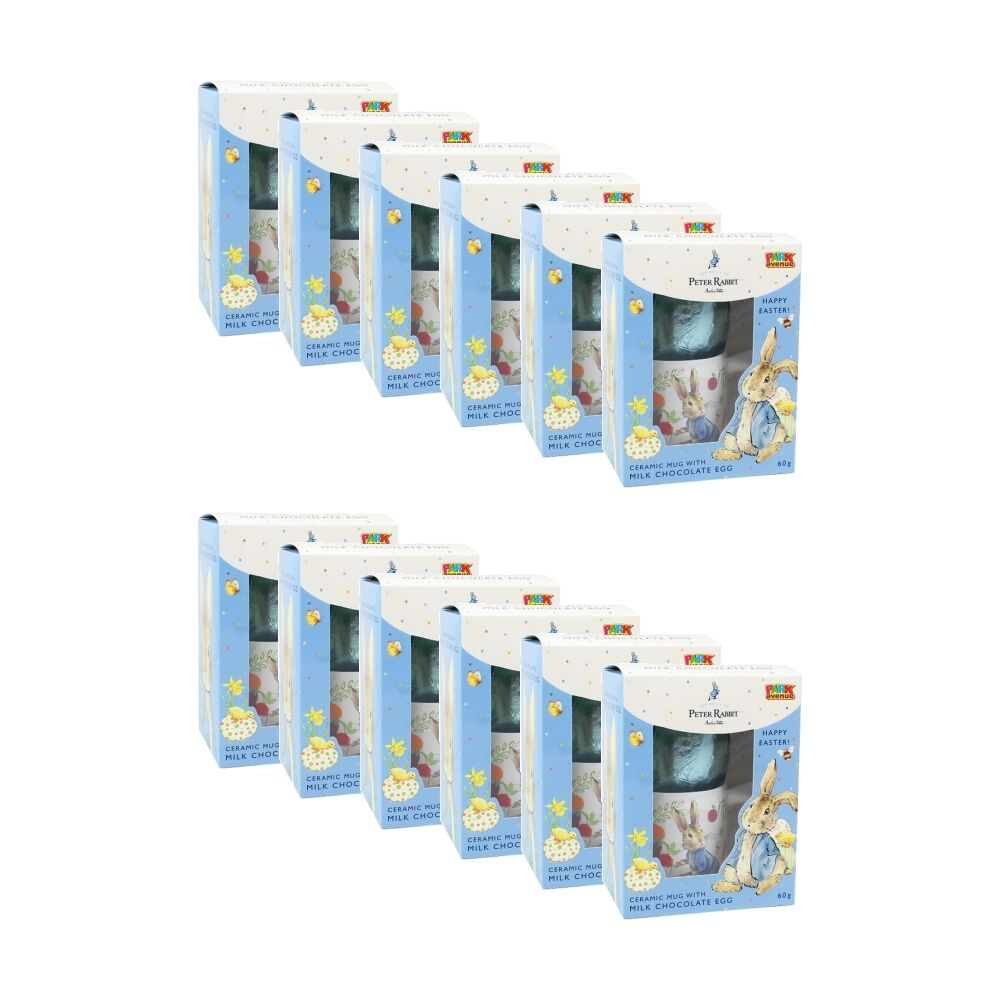 12x 2pc Park Avenue Peter Rabbit Ceramic Mug And Milk Chocolate Easter Egg 60g