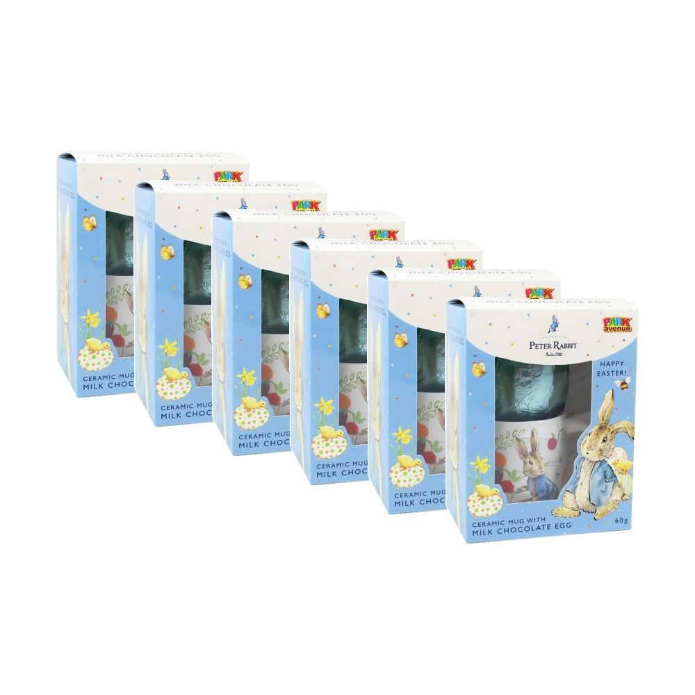 6x 2pc Park Avenue Peter Rabbit Ceramic Mug And Milk Chocolate Easter Egg 60g