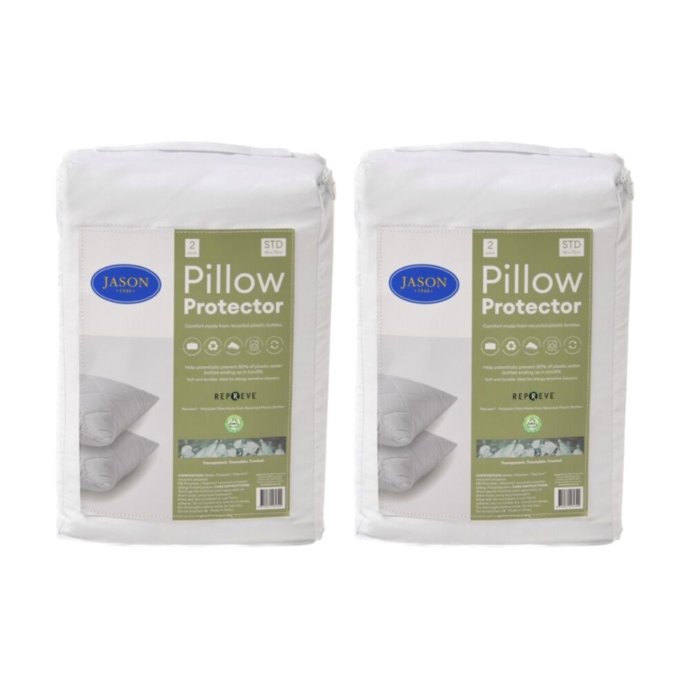 2x 2pc Jason Commercial Repreve rPET Pillow Protectors Standard 48x73cm