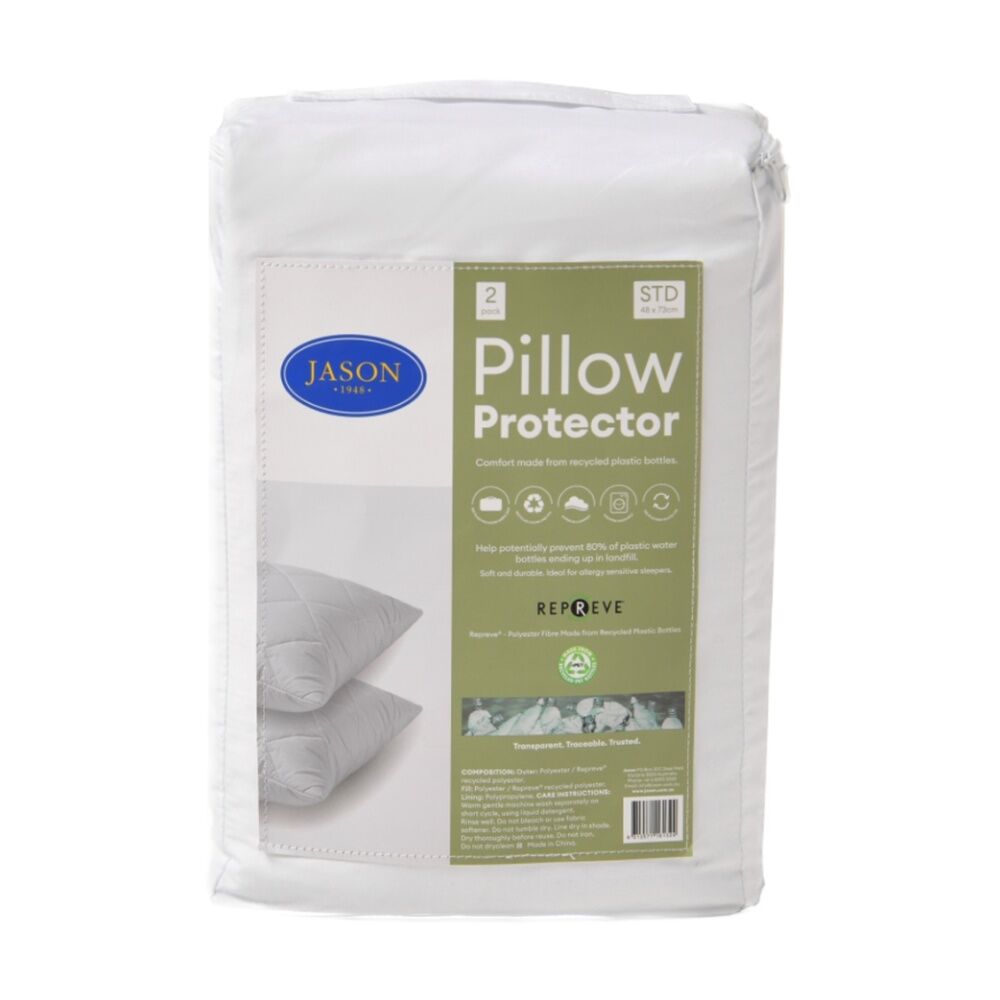 2pc Jason Commercial Repreve rPET Pillow Protectors Standard 48x73cm