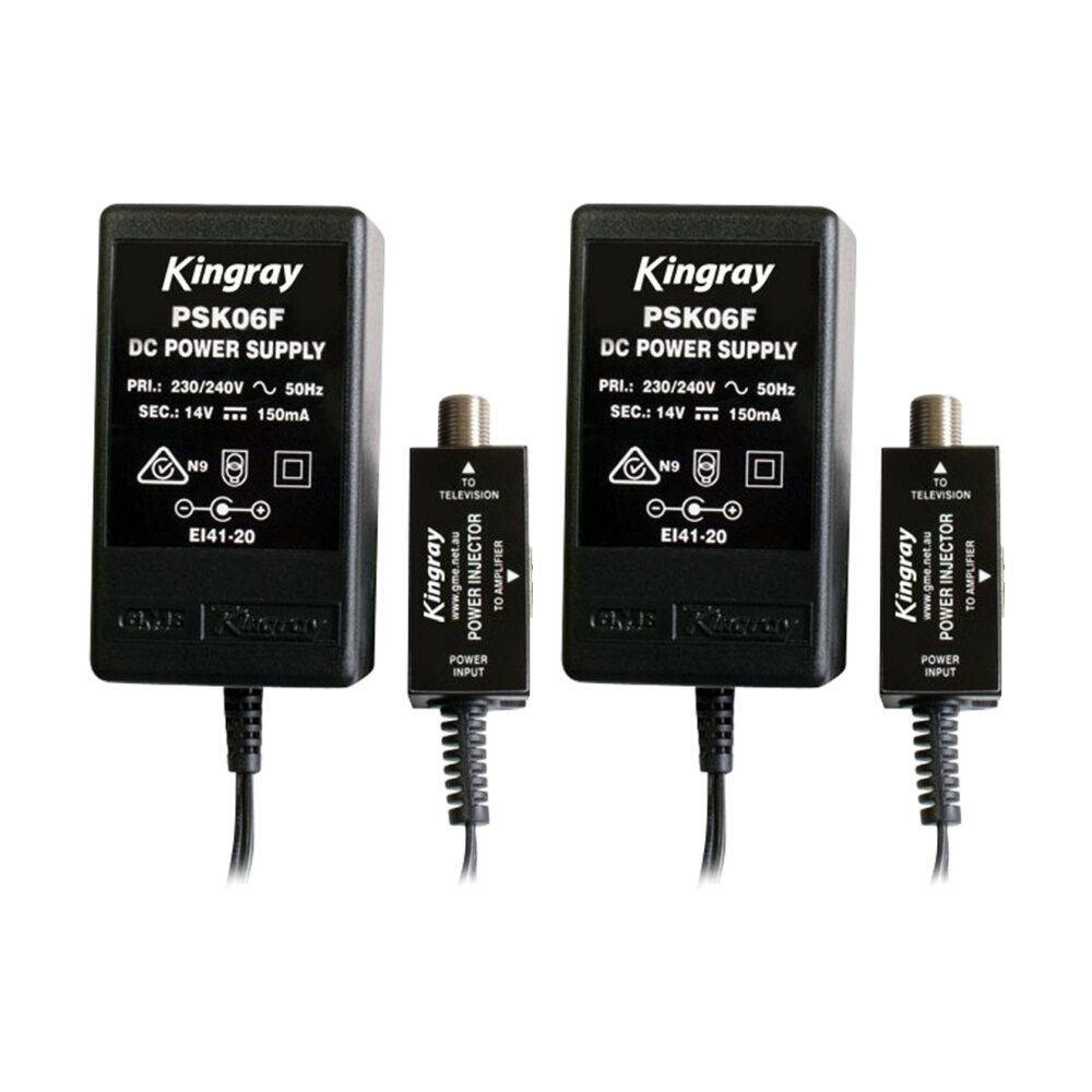 2PK Kingray 14V DC 150Ma Power Supply F Type Signal Amplifier TV Booster