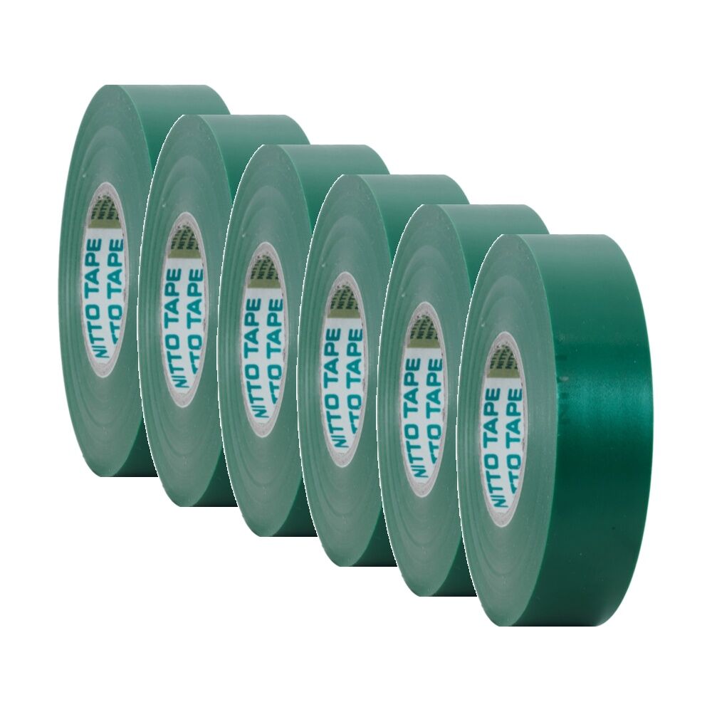 6PK Nitto Green 20Mt Tape PVC Electrical Insulation 20m NITTO