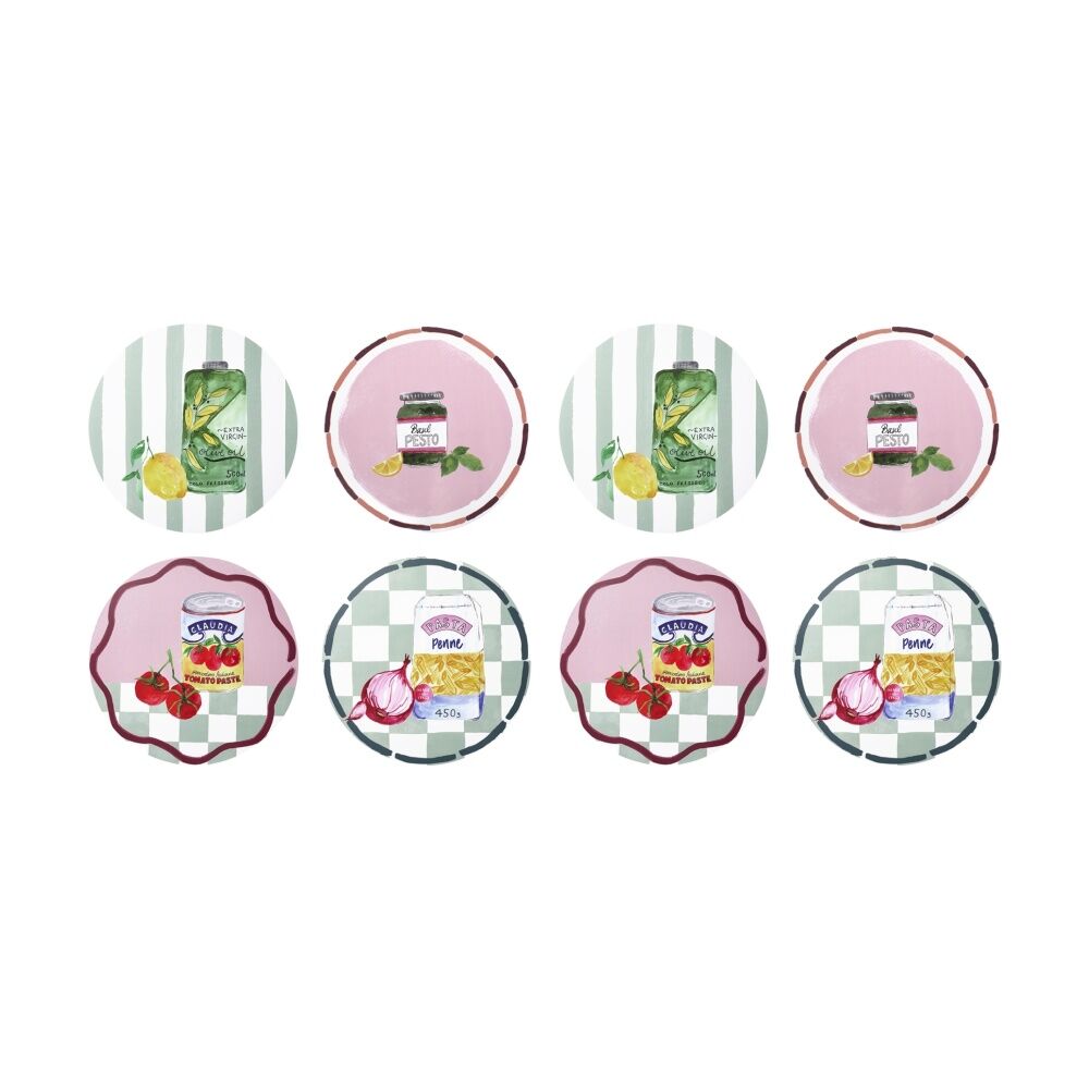 2x 4pc Porto Valentina Italian Inspired Dinner Placemats Round