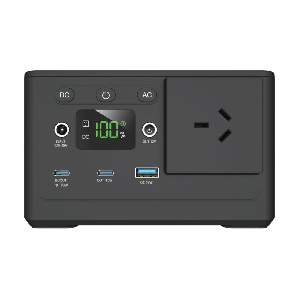 Nrg Vault 150W Portable Power Station AC DC USB 15W Wireless Charging Pad Black