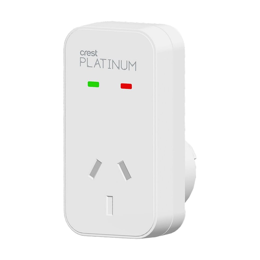Crest Platinum 1 Socket Surge Protector AU/NZ Plug W/ Child Protection White