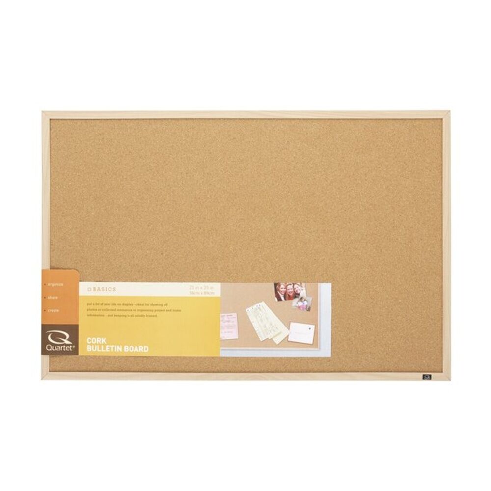 Quartet Corkboard Oak Frame High Density Surface 580x890mm Cork/Oak
