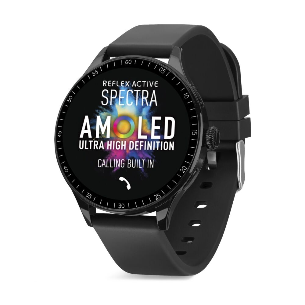 Reflex Active Series Spectra AMOLED Screen Silicone Strap Smart Watch Black