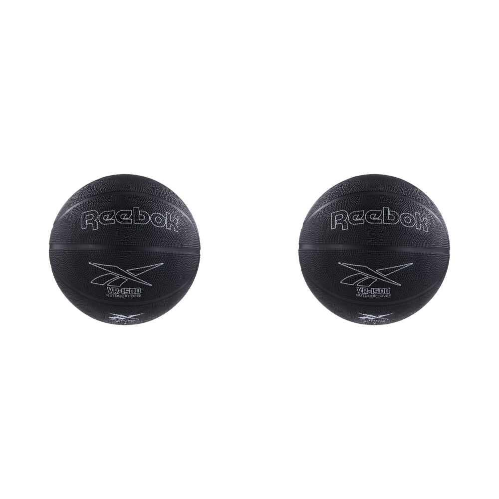 2PK Reebok Basketball Outdoor Durable Rubber Grip Sports Ball Size 6 VR1500 Black