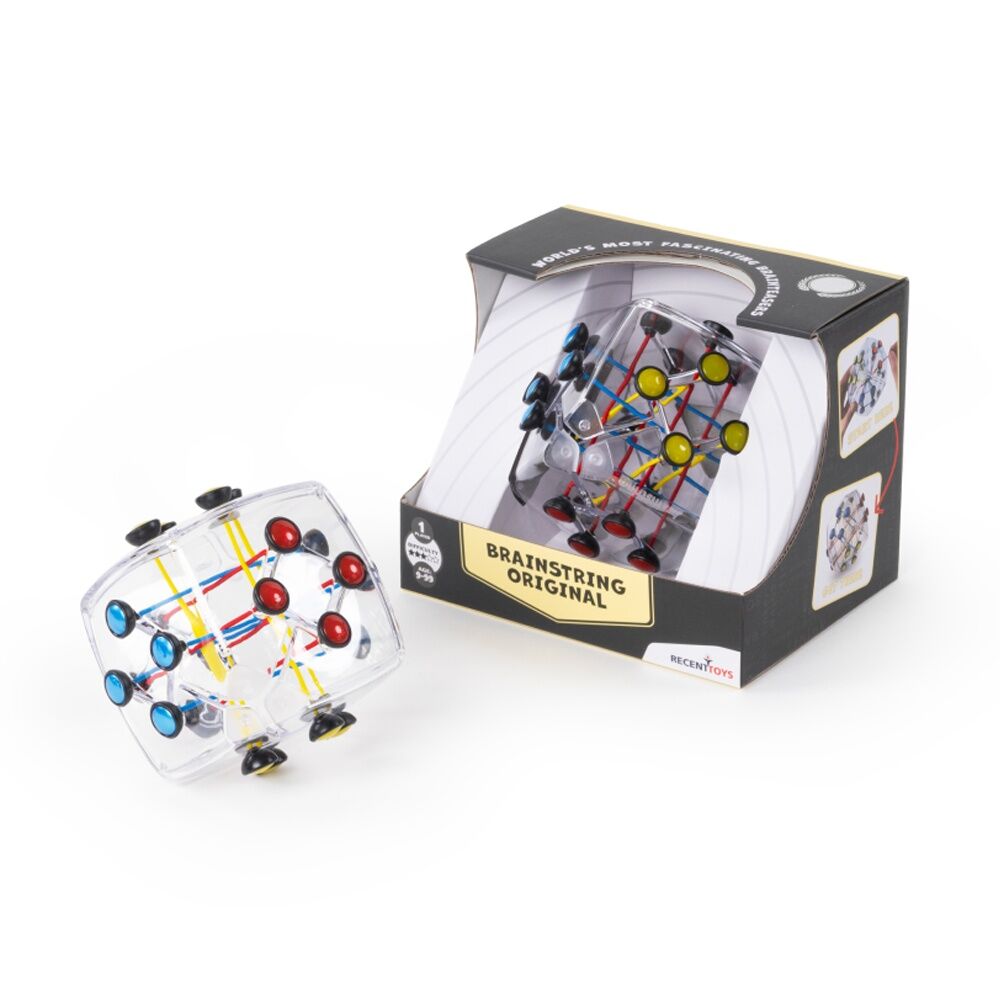 Recent Toys Brainstring Original Puzzle Six Sides Three Coloured Strings