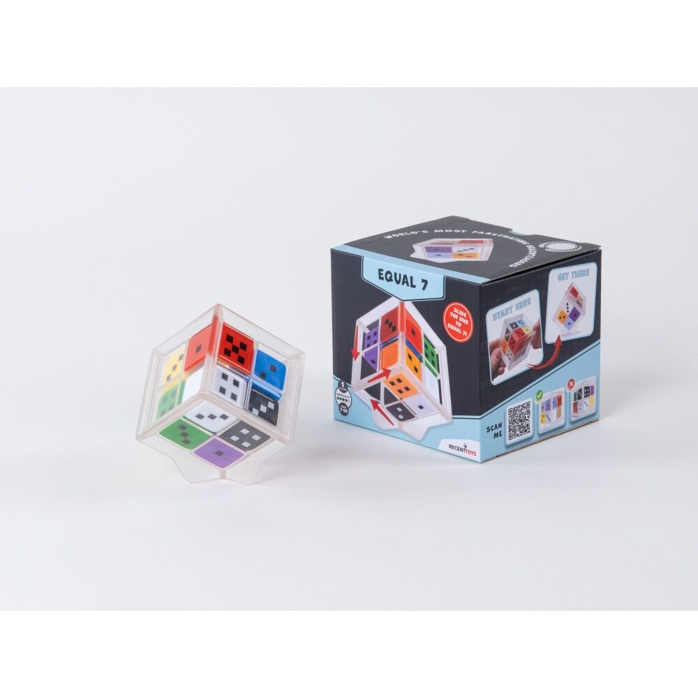 Recent Toys Equal7 Puzzle Sliding Dice Numbered Tiles Challenge Cube 3D Game Set