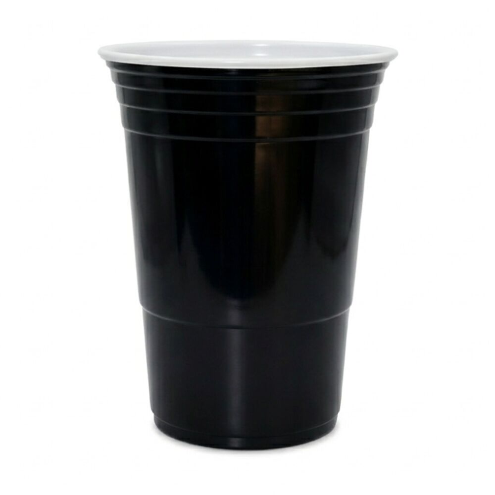 24x 50pc Partyware Plastic Reusable American Cup Party Set 450ml Black