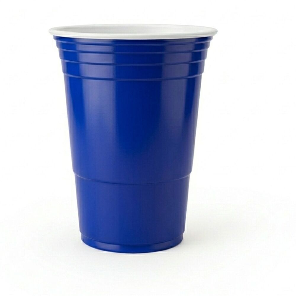 12x 50pc Partyware Plastic Reusable American Cup Party Tableware Set 450ml Blue