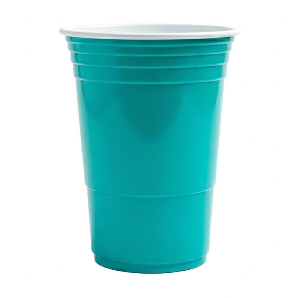 12x 50pc Partyware Plastic Reusable American Cup Party Tableware Set 450ml Teal