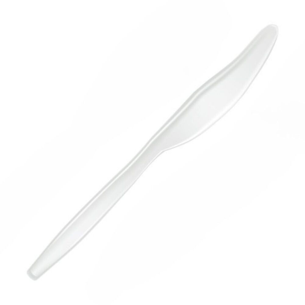 25x 20pc Partyware Reusable Plastic Heavy Duty Knife Set Tableware White