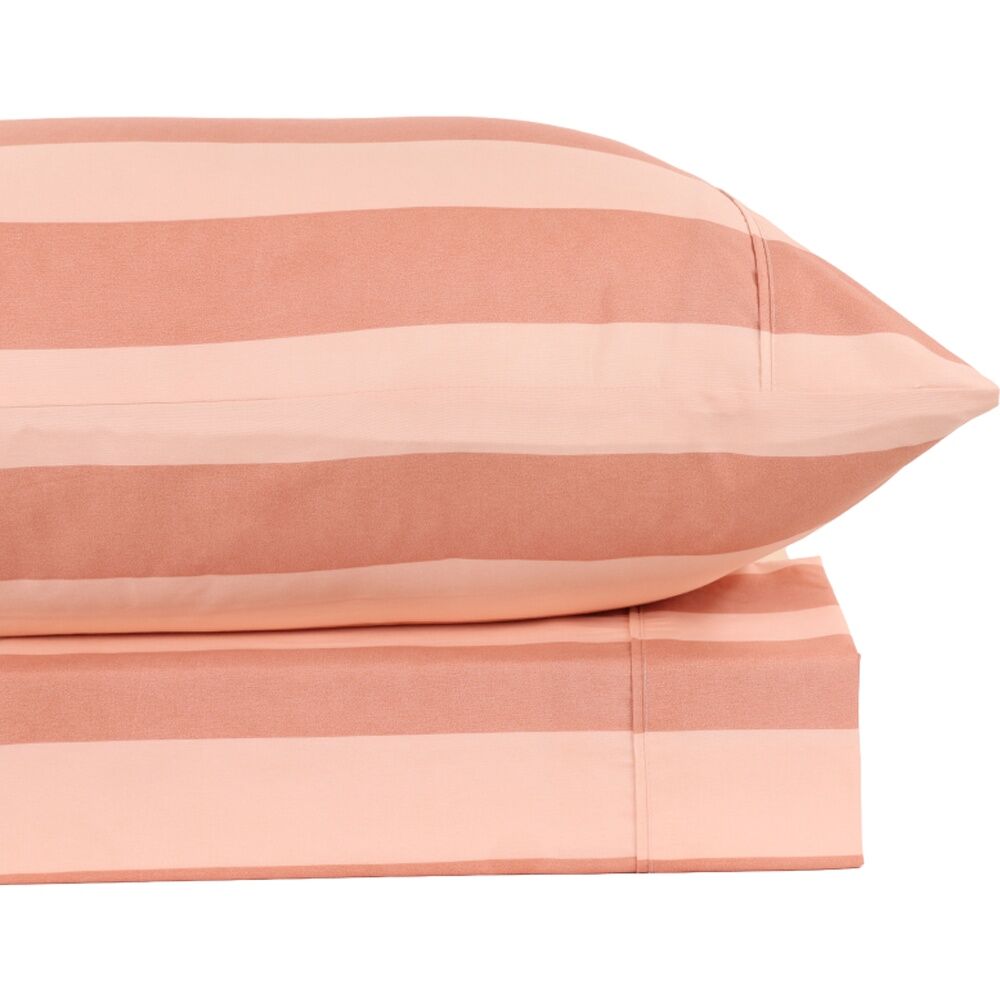 Odyssey Living Aspen Stripe Thermal Flannel Home Bedding Sheet Set Clay