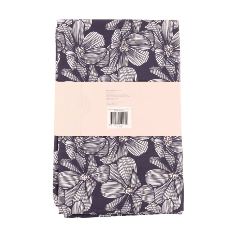 Bas Phillips Printed Linen Looks Table Cloth Blue Flowers Small 140x180cm