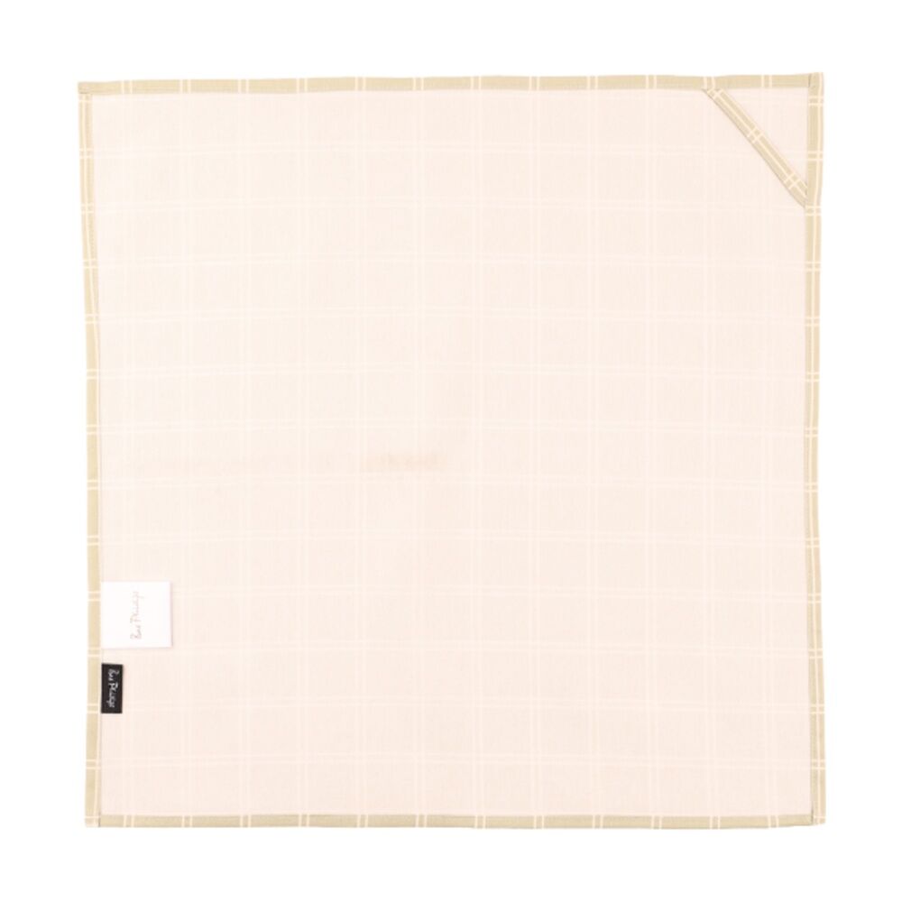 2x 4pc Bas Phillips Printed Linen Looks Napkin Set Cotton Green Check 45cm