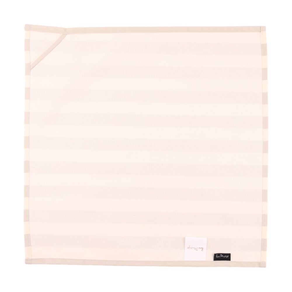 2x 4pc Bas Phillips Printed Linen Looks Napkin Set Natural Stripes 45cm