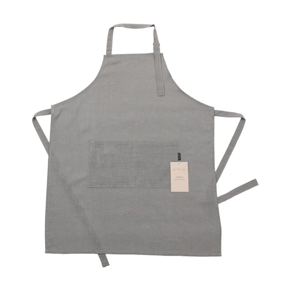 Bas Phillips Kitchen Apron Linen Tencel Adjustable With Pocket Misty Blue
