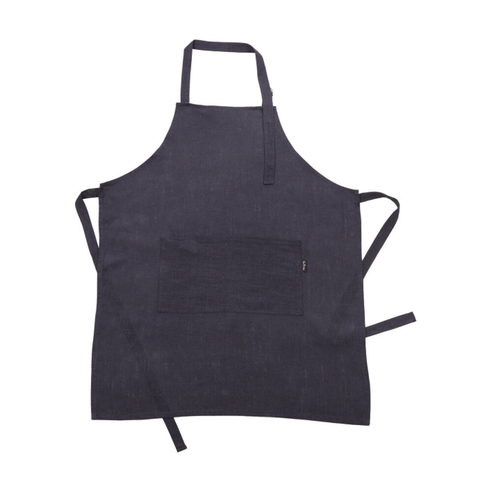 Bas Phillips Kitchen Apron Linen Tencel Adjustable With Pocket Navy