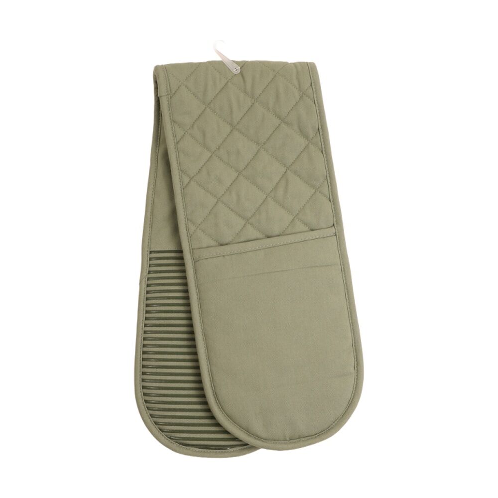 Bas Phillips Essentials Cotton Double Oven Mitt Kitchen Linen Sage 18x90cm
