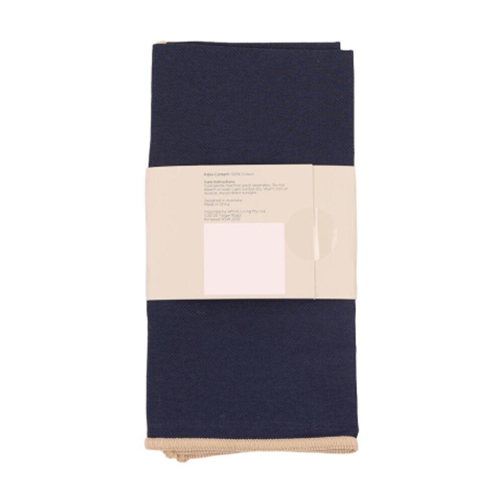2x 4pc Bas Phillips Essentials Cotton Napkin Set Table Linen Blue 45x45cm