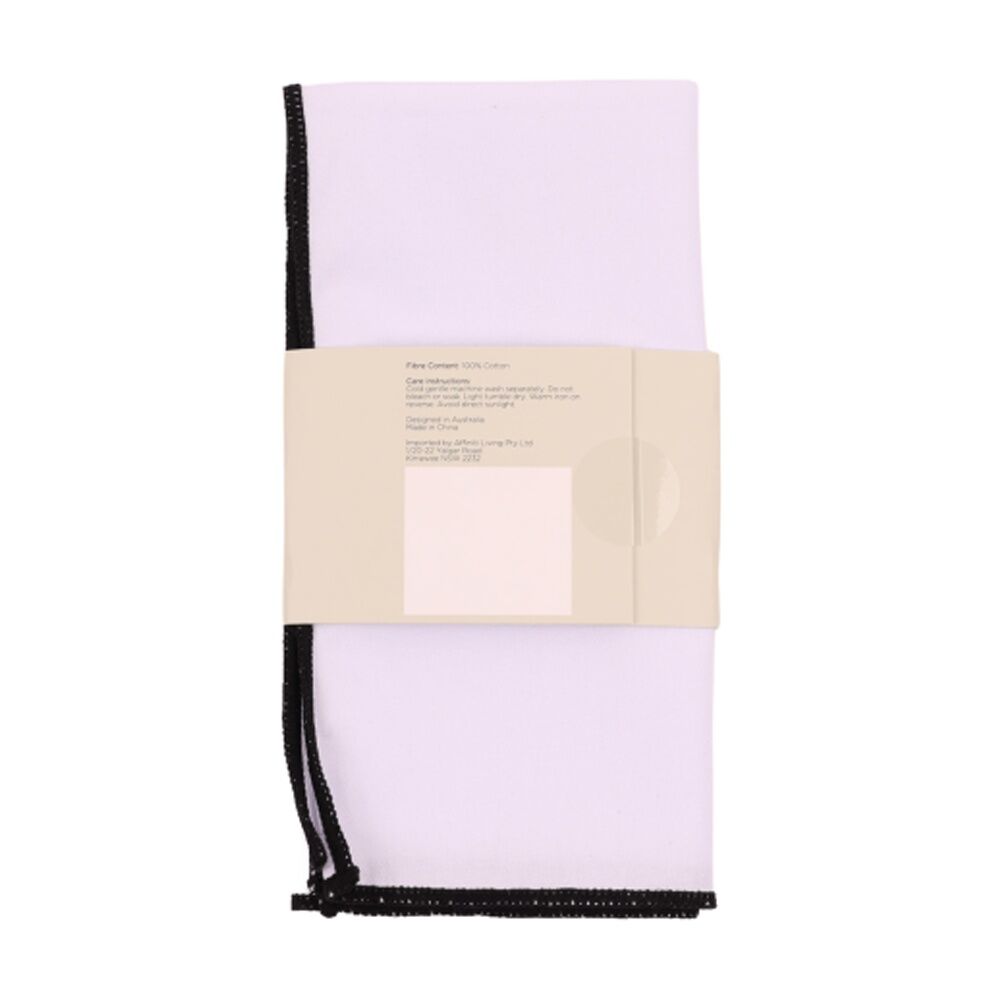 2x 4pc Bas Phillips Essentials Cotton Napkin Set Table Linen White 45x45cm